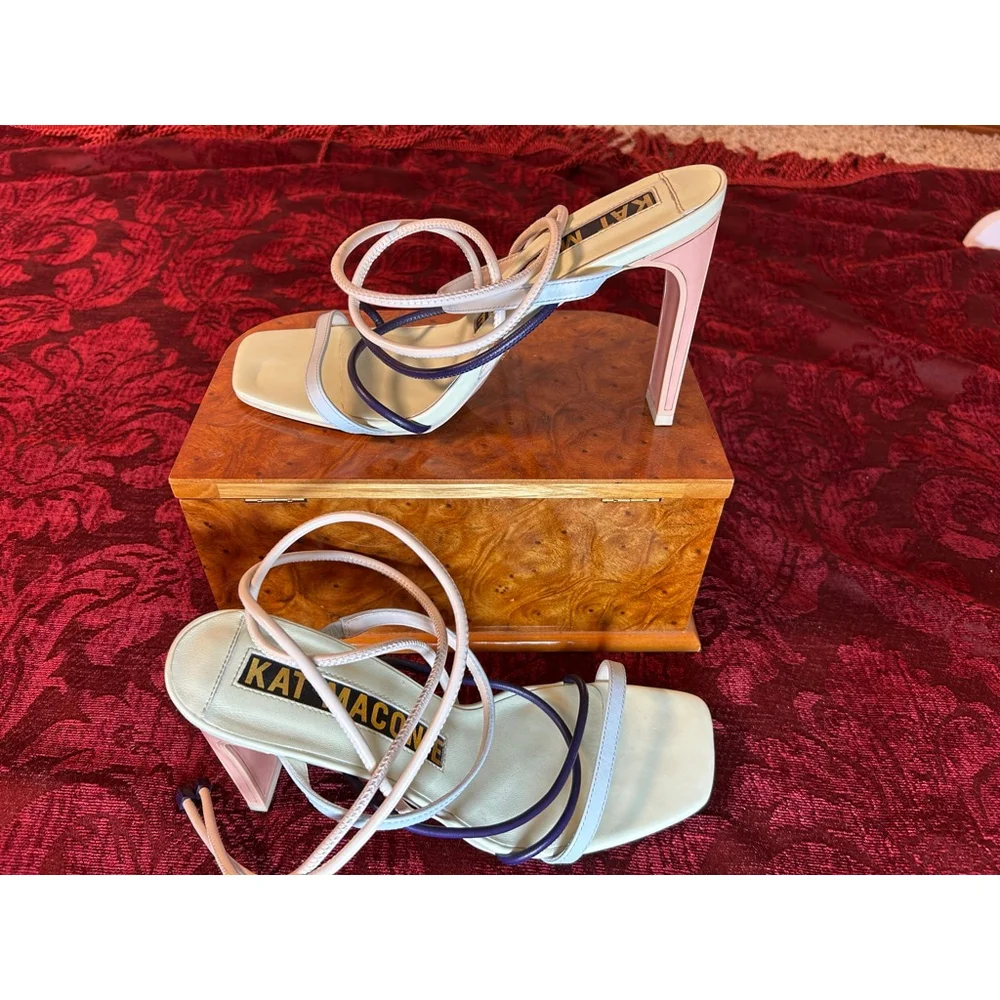 Kat Maconie Heels Size 10 White Pink Blue